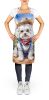 Maltese Cowboy Welcome Apron Cooking Kitchen Server Baking Crafts Gardening for Adult Women Men, Unisex, Large, Multicolor