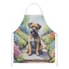 Border Terrier Spring Path Apron Cooking Kitchen Server Baking Crafts Gardening for Adult Women Men, Unisex, Large, Multicolor