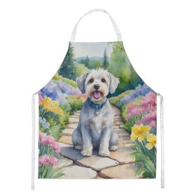 Dandie Dinmont Terrier Spring Path Apron Cooking Kitchen Server Baking Crafts Gardening for Adult Women Men, Unisex, Large, Multicolor