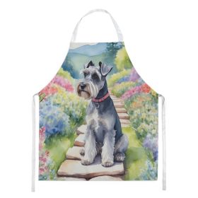 Schnauzer Spring Path Apron Cooking Kitchen Server Baking Crafts Gardening for Adult Women Men, Unisex, Large, Multicolor