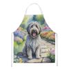 Bergamasco Sheepdog Spring Path Apron Cooking Kitchen Server Baking Crafts Gardening for Adult Women Men, Unisex, Large, Multicolor