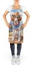 Brittany Spaniel Cowboy Welcome Apron Cooking Kitchen Server Baking Crafts Gardening for Adult Women Men, Unisex, Large, Multicolor