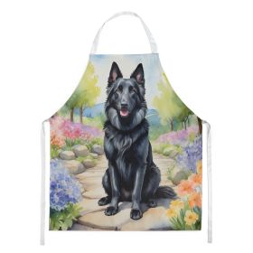 Belgian Sheepdog Spring Path Apron Cooking Kitchen Server Baking Crafts Gardening for Adult Women Men, Unisex, Large, Multicolor