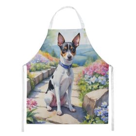 Rat Terrier Spring Path Apron Cooking Kitchen Server Baking Crafts Gardening for Adult Women Men, Unisex, Large, Multicolor