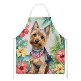 Silky Terrier Luau Apron Cooking Kitchen Server Baking Crafts Gardening for Adult Women Men, Unisex, Large, Multicolor