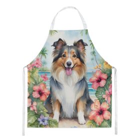 Sheltie Luau Apron Cooking Kitchen Server Baking Crafts Gardening for Adult Women Men, Unisex, Large, Multicolor