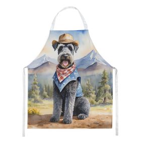 Kerry Blue Terrier Cowboy Welcome Apron Cooking Kitchen Server Baking Crafts Gardening for Adult Women Men, Unisex, Large, Multicolor