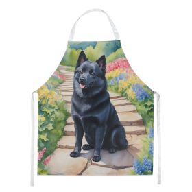 Schipperke Spring Path Apron Cooking Kitchen Server Baking Crafts Gardening for Adult Women Men, Unisex, Large, Multicolor