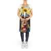 German Wirehaired Pointer in Sunflowers Apron Cooking Kitchen Server Baking Crafts Gardening for Adult Women Men, Unisex, Large, Multicolor