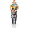 Norwegian Elkhound in Sunflowers Apron Cooking Kitchen Server Baking Crafts Gardening for Adult Women Men, Unisex, Large, Multicolor