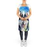 Siberian Husky in Sunflowers Apron Cooking Kitchen Server Baking Crafts Gardening for Adult Women Men, Unisex, Large, Multicolor