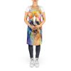 Afghan Hound Hippie Dawg Apron Cooking Kitchen Server Baking Crafts Gardening for Adult Women Men, Unisex, Large, Multicolor