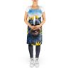 Affenpinscher in Sunflowers Apron Cooking Kitchen Server Baking Crafts Gardening for Adult Women Men, Unisex, Large, Multicolor