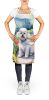 Bichon Frise Spring Path Apron Cooking Kitchen Server Baking Crafts Gardening for Adult Women Men, Unisex, Large, Multicolor