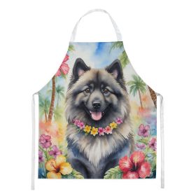 Keeshond Luau Apron Cooking Kitchen Server Baking Crafts Gardening for Adult Women Men, Unisex, Large, Multicolor