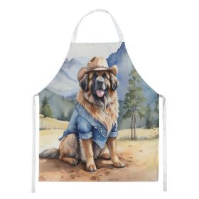 Leonberger Cowboy Welcome Apron Cooking Kitchen Server Baking Crafts Gardening for Adult Women Men, Unisex, Large, Multicolor