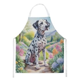 Dalmatian Spring Path Apron Cooking Kitchen Server Baking Crafts Gardening for Adult Women Men, Unisex, Large, Multicolor
