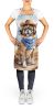 Tibetan Spaniel Cowboy Welcome Apron Cooking Kitchen Server Baking Crafts Gardening for Adult Women Men, Unisex, Large, Multicolor