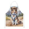 Sheltie Cowboy Welcome Apron Cooking Kitchen Server Baking Crafts Gardening for Adult Women Men, Unisex, Large, Multicolor
