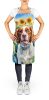 Brittany Spaniel in Sunflowers Apron Cooking Kitchen Server Baking Crafts Gardening for Adult Women Men, Unisex, Large, Multicolor
