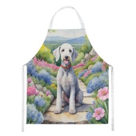 Bedlington Terrier Spring Garden Apron Cooking Kitchen Server Baking Crafts Gardening for Adult Women Men, Unisex, Large, Multicolor