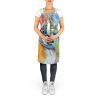 Akita Hippie Dawg Apron Cooking Kitchen Server Baking Crafts Gardening for Adult Women Men, Unisex, Large, Multicolor
