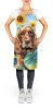 English Cocker Spaniel in Sunflowers Apron Cooking Kitchen Server Baking Crafts Gardening for Adult Women Men, Unisex, Large, Multicolor