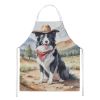 Border Collie Cowboy Welcome Apron Cooking Kitchen Server Baking Crafts Gardening for Adult Women Men, Unisex, Large, Multicolor