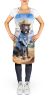 Flat-Coated Retriever Cowboy Welcome Apron Cooking Kitchen Server Baking Crafts Gardening for Adult Women Men, Unisex, Large, Multicolor
