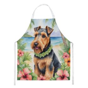 Welsh Terrier Luau Apron Cooking Kitchen Server Baking Crafts Gardening for Adult Women Men, Unisex, Large, Multicolor
