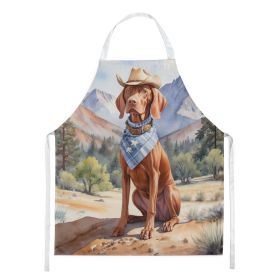 Vizsla Cowboy Welcome Apron Cooking Kitchen Server Baking Crafts Gardening for Adult Women Men, Unisex, Large, Multicolor