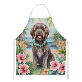 Wirehaired Pointing Griffon Luau Apron Cooking Kitchen Server Baking Crafts Gardening for Adult Women Men, Unisex, Large, Multicolor