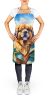 Tibetan Mastiff in Sunflowers Apron Cooking Kitchen Server Baking Crafts Gardening for Adult Women Men, Unisex, Large, Multicolor