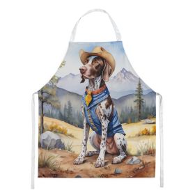 German Shorthaired Pointer Cowboy Welcome Apron Cooking Kitchen Server Baking Crafts Gardening for Adult Women Men, Unisex, Large, Multicolor