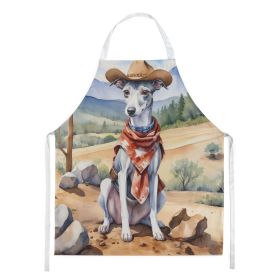 Whippet Cowboy Welcome Apron Cooking Kitchen Server Baking Crafts Gardening for Adult Women Men, Unisex, Large, Multicolor