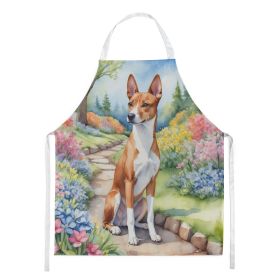 Basenji Spring Garden Apron Cooking Kitchen Server Baking Crafts Gardening for Adult Women Men, Unisex, Large, Multicolor