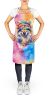 Keeshond Hippie Dawg Apron Cooking Kitchen Server Baking Crafts Gardening for Adult Women Men, Unisex, Large, Multicolor