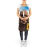 Chocolate Poodle in Sunflowers Apron Cooking Kitchen Server Baking Crafts Gardening for Adult Women Men, Unisex, Large, Multicolor