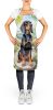 Black and Tan Coonhound Spring Path Apron Cooking Kitchen Server Baking Crafts Gardening for Adult Women Men, Unisex, Large, Multicolor
