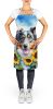 Australian Shepherd in Sunflowers Apron Cooking Kitchen Server Baking Crafts Gardening for Adult Women Men, Unisex, Large, Multicolor