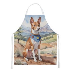 Basenji Cowboy Welcome Apron Cooking Kitchen Server Baking Crafts Gardening for Adult Women Men, Unisex, Large, Multicolor