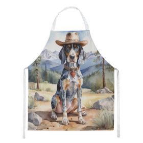 Bluetick Coonhound Cowboy Welcome Apron Cooking Kitchen Server Baking Crafts Gardening for Adult Women Men, Unisex, Large, Multicolor