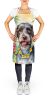 German Wirehaired Pointer Luau Apron Cooking Kitchen Server Baking Crafts Gardening for Adult Women Men, Unisex, Large, Multicolor
