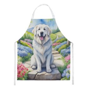 Great Pyrenees Spring Path Apron Cooking Kitchen Server Baking Crafts Gardening for Adult Women Men, Unisex, Large, Multicolor