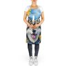Alaskan Malamute in Sunflowers Apron Cooking Kitchen Server Baking Crafts Gardening for Adult Women Men, Unisex, Large, Multicolor