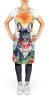 French Bulldog Luau Apron Cooking Kitchen Server Baking Crafts Gardening for Adult Women Men, Unisex, Large, Multicolor