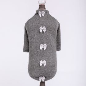 Dainty Bow Sweater (Color: Pewter, size: XXS)