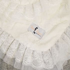 Romantic Dog Blankets (Color: Ivory, size: SM)
