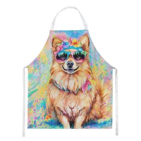 Pomeranian Hippie Dawg Apron Cooking Kitchen Server Baking Crafts Gardening for Adult Women Men, Unisex, Large, Multicolor (default: default)