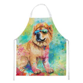 Chow Chow Hippie Dawg Apron Cooking Kitchen Server Baking Crafts Gardening for Adult Women Men, Unisex, Large, Multicolor (default: default)